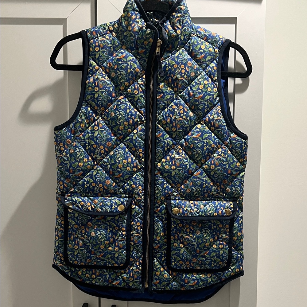 J. Crew Liberty London Blue Quilted Vest